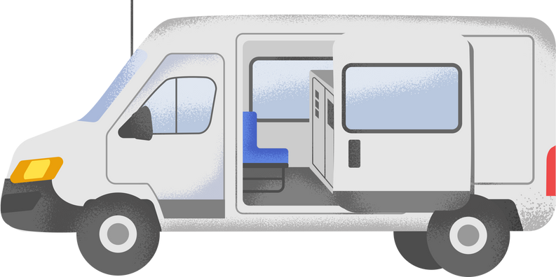 Stippled Blocky Cable Test Van